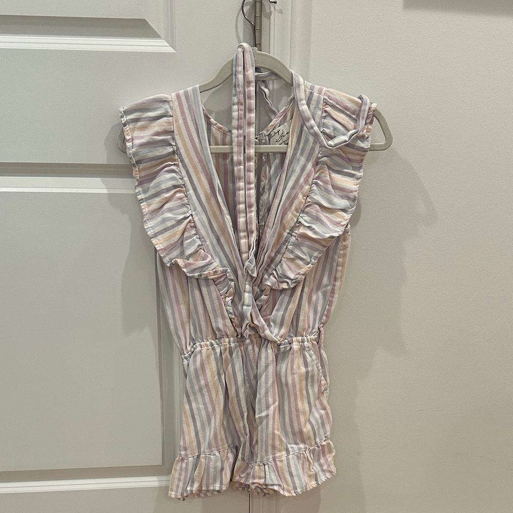 VINTAGE HAVANA - size S -Striped Ruffle Romper